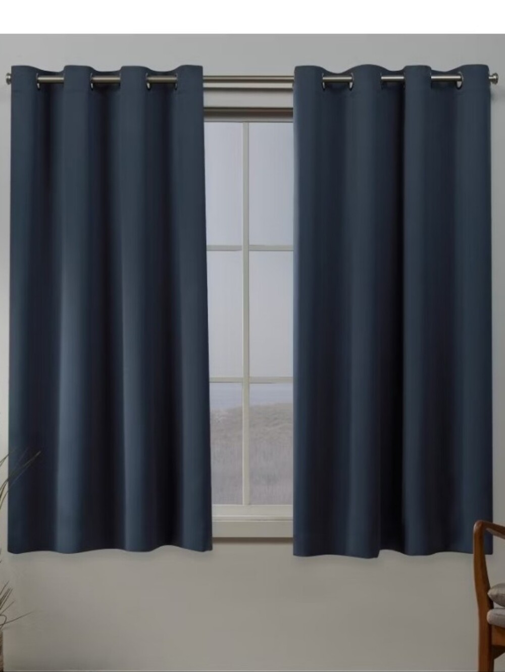 NWT 2 84"x52" Sateen Woven Room Darkening Grommet Top Window Curtain Panels